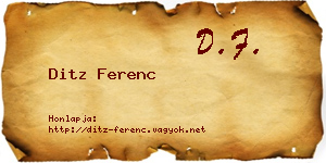 Ditz Ferenc névjegykártya